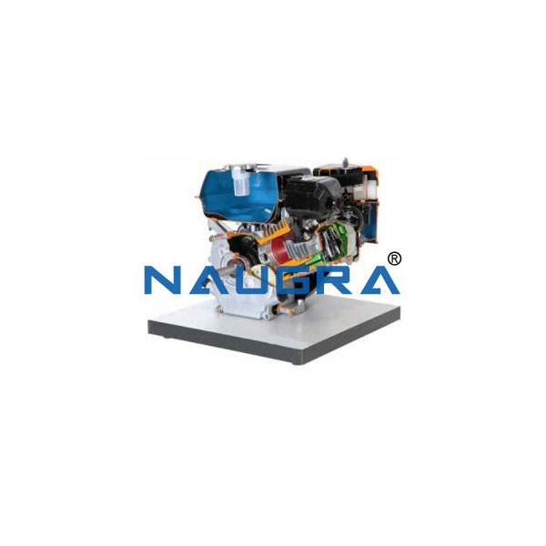 Cut Model Of Single Cylinder Four Stroke Petrol Engine